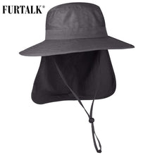 Load image into Gallery viewer, FURTALK Summer Sun Hat for Men Women Wide Brim UV Sun Protection Safari Hat with Neck Flap Outdoor Fishing Hiking Camping Cap