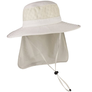 FURTALK Summer Sun Hat for Men Women Wide Brim UV Sun Protection Safari Hat with Neck Flap Outdoor Fishing Hiking Camping Cap