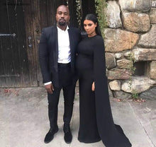 Load image into Gallery viewer, 2019 Kim Kardashian Black Evening Dress Maternity for Pregnant Women Long Holiday Wear Formal Party Gown Custom Made Plus Size