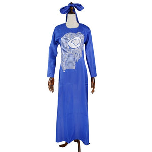 H&D 2019 african dresses for women embroidery pattern dashiki dress with shining stones traditional african womens clothes S3308