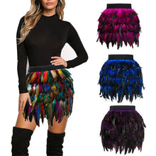 Load image into Gallery viewer, Women Christmas Santa Halloween Faux Feather Mini Skirt Clothing