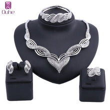 Load image into Gallery viewer, Jewelry Sets Fashion Nigerian Wedding African Beads Costume Necklace Bangle Earring Ring Gift Set