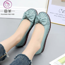 Load image into Gallery viewer, Genuine Leather Handmade Comfortable Flat Women Loafers Shoes