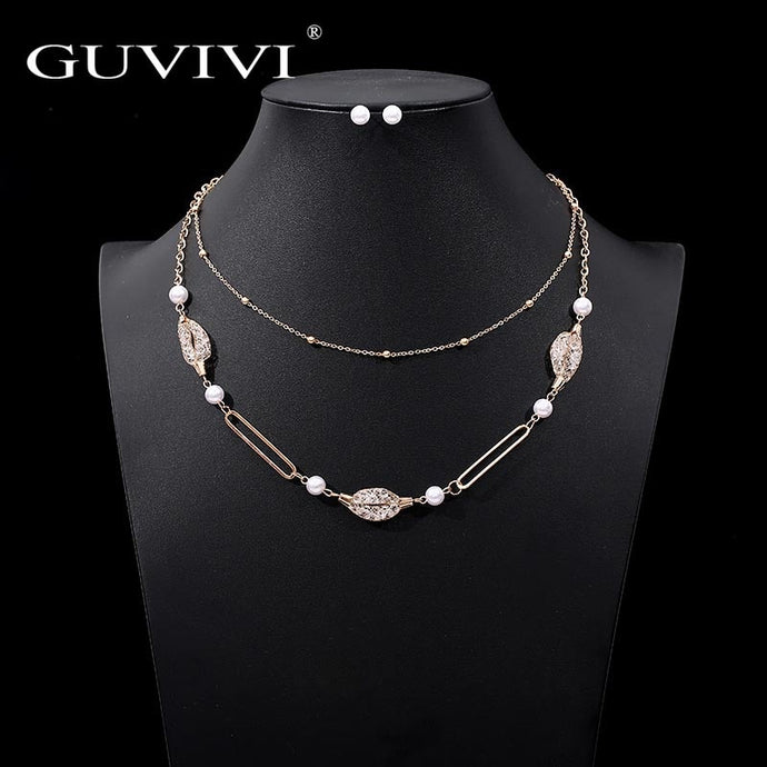 Jewelry Sets African Bridal Gold Color Necklace Stud Earrings Wedding Crystal Set for Women Fashion Costume Jewellery Set
