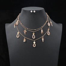 Load image into Gallery viewer, Jewelry Sets African Bridal Gold Color Necklace Stud Earrings Wedding Crystal Set for Women Fashion Costume Jewellery Set