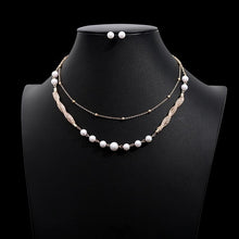 Load image into Gallery viewer, Jewelry Sets African Bridal Gold Color Necklace Stud Earrings Wedding Crystal Set for Women Fashion Costume Jewellery Set