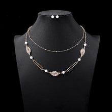 Load image into Gallery viewer, Jewelry Sets African Bridal Gold Color Necklace Stud Earrings Wedding Crystal Set for Women Fashion Costume Jewellery Set