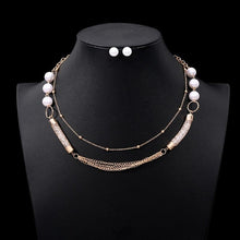 Load image into Gallery viewer, Jewelry Sets African Bridal Gold Color Necklace Stud Earrings Wedding Crystal Set for Women Fashion Costume Jewellery Set