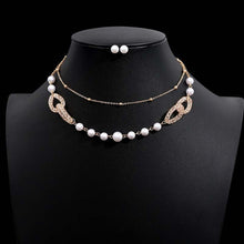 Load image into Gallery viewer, Jewelry Sets African Bridal Gold Color Necklace Stud Earrings Wedding Crystal Set for Women Fashion Costume Jewellery Set
