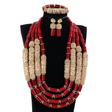 Load image into Gallery viewer, Coral Beads Jewelry Set Real Coral Big Bead Necklace Jewelry Set for Women