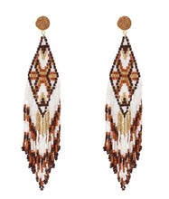 Load image into Gallery viewer, Ethnic Bohemian Bead Tassel Necklace Earring Set for Women