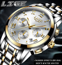 Load image into Gallery viewer, Men Watches Full Steel Waterproof Sport Quartz Watch Men Fashion Date Clock Chronograph