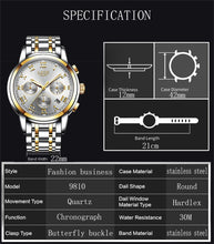 Load image into Gallery viewer, Men Watches Full Steel Waterproof Sport Quartz Watch Men Fashion Date Clock Chronograph