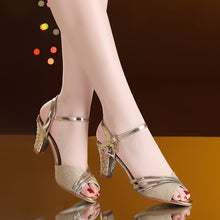 Load image into Gallery viewer, Women Sandals Summer Bling  Silver High Heels Pumps Ladies Shoes