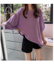 Load image into Gallery viewer, Candy Color Short Sleeve Loose T-Shirts Girls Summer O-Neck  Women T-Shirt Lady Tops