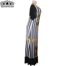 Load image into Gallery viewer, New Fashion Bazin Print Dashiki Yamadou Elastic Sleeve Loose Style Traditional African Dress For Women(CPTW02)