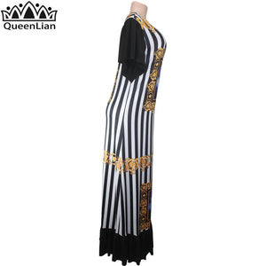 New Fashion Bazin Print Dashiki Yamadou Elastic Sleeve Loose Style Traditional African Dress For Women(CPTW02)