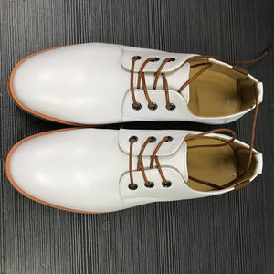 Leather Casual Men Shoes Fashion Men Flats Round Toe Comfortable Office Men Dress Shoes Plus Size 38-48