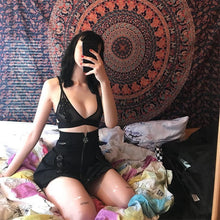 Load image into Gallery viewer, InstaHot Halloween Gothic A Line Skirts Women Autumn Zipper Pleated Plaid School  Mini Skirt Strap Sexy Solid Suspender Bottom