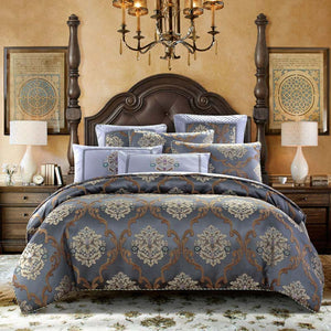 Luxury Jacquard weave 100% cotton Bedding Set queen King Size Queen Bed Set Duvet Cover Bed Sheet pillowcase 4/6/8/9pcs bedcloth