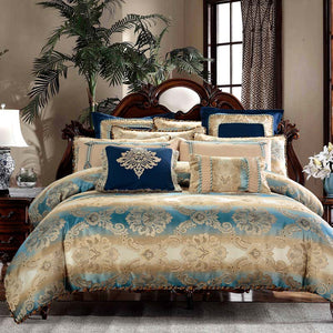 Luxury Jacquard weave 100% cotton Bedding Set queen King Size Queen Bed Set Duvet Cover Bed Sheet pillowcase 4/6/8/9pcs bedcloth