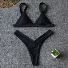 Load image into Gallery viewer, Bikini 2020 Solid Push Up Brazilian Bathing Suit Swim Wear