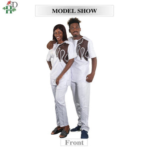 Couple Bold Rich Top and Pant Suit Africa Dashiki Style