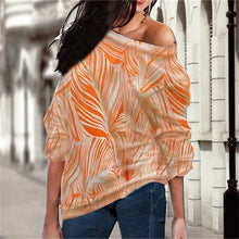 Load image into Gallery viewer, Women Blouses Off Shoulder Tops Striped Print Pullover Jumpers Casual Knitted Tops Long Sleeve Blouse Shirt Camiseta Mujer