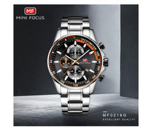 Load image into Gallery viewer, Blue Watch Men Quartz Clock Metal Strap Multi function Calendar Sports Watch