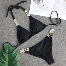 Load image into Gallery viewer, Rhinestone Crystal Diamond Metal Chain Luxury Aristocratic Swimming Suit