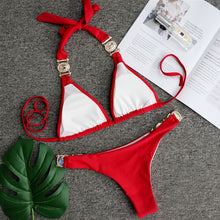 Load image into Gallery viewer, Rhinestone Crystal Diamond Metal Chain Luxury Aristocratic Swimming Suit