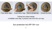 Load image into Gallery viewer, FURTALK Summer Sun Hat for Men Women Wide Brim UV Sun Protection Safari Hat with Neck Flap Outdoor Fishing Hiking Camping Cap