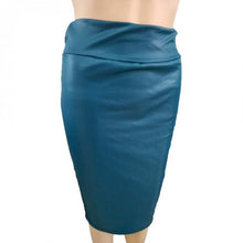 Load image into Gallery viewer, Women High Waist Faux Leather Pencil Skirt Body con Skirt Solid Sexy