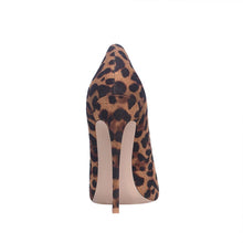 Load image into Gallery viewer, High Heels Shoes Women Pumps Flock Leopard Print Sexy Stilettos 10 12cm Party Heeled Designer Shoes Plus Big Size 11 12