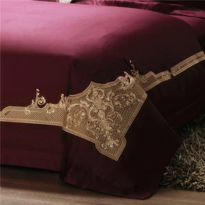 New 1000TC Egyptian Cotton Royal Luxury Bedding set King Queen Size Embroidery Bed set Duvet Cover Bedsheet set parrure de lit