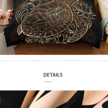 Load image into Gallery viewer, Bedding Outlet Turtles Bedding Set Duvet Animal Golden Tortoise Bed Cover Set King Sizes Flowers Lotus Home Textiles 3pcs Luxury