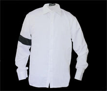 Load image into Gallery viewer, M J Memory of Michael Jackson Classic Black and White Arm brace US Star Show Shirt