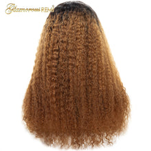 Load image into Gallery viewer, Lace Front Brazilian Human Hair Wig Kinky Curly Ombre Brown Lace Front Wigs with Baby Hair