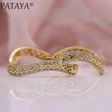 Load image into Gallery viewer, Circle Long Drop Rose Natural Zircon Earrings