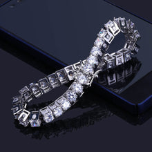Load image into Gallery viewer, MISSFOX Hiphop Men 10mm Big CZ Diamond Cuba Bracelets &amp; Bangles 18K Gold Argent Brazalete Hombre 1 Row Trapezoid Luxury Bracelet