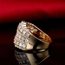 Load image into Gallery viewer, LOVERJEWELRY Wedding Band Ring 18k Yellow Gold Luxury Real Diamonds Ring For Women Engagement Party Rings Valentine&#39;s Day Gift