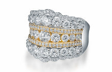 Load image into Gallery viewer, LOVERJEWELRY Wedding Band Ring 18k Yellow Gold Luxury Real Diamonds Ring For Women Engagement Party Rings Valentine&#39;s Day Gift