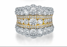 Load image into Gallery viewer, LOVERJEWELRY Wedding Band Ring 18k Yellow Gold Luxury Real Diamonds Ring For Women Engagement Party Rings Valentine&#39;s Day Gift
