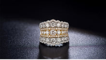 Load image into Gallery viewer, LOVERJEWELRY Wedding Band Ring 18k Yellow Gold Luxury Real Diamonds Ring For Women Engagement Party Rings Valentine&#39;s Day Gift