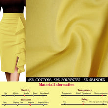 Load image into Gallery viewer, Vfemage Womens Elegant Ruched Ruffle High Waist Slit Split Work Business Cocktail Party Fitted Stretch Bodycon Pencil Skirt 1007