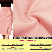 Load image into Gallery viewer, Vfemage Womens Elegant Ruched Ruffle High Waist Slit Split Work Business Cocktail Party Fitted Stretch Bodycon Pencil Skirt 1007