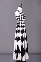 Load image into Gallery viewer, S-4XL High Quality 2018 Spring Summer European And American Fashion Simple Black And White Plaid Super Hem Sleeveless Maxi Dress