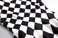 Load image into Gallery viewer, S-4XL High Quality 2018 Spring Summer European And American Fashion Simple Black And White Plaid Super Hem Sleeveless Maxi Dress