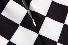 Load image into Gallery viewer, S-4XL High Quality 2018 Spring Summer European And American Fashion Simple Black And White Plaid Super Hem Sleeveless Maxi Dress