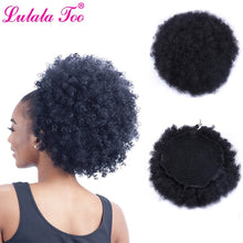 Load image into Gallery viewer, 10inch High Puff Afro Curly Wig Ponytail Drawstring Short Afro Kinky Pony Tail Clip in on Synthetic Kinky Curly Hair Bun